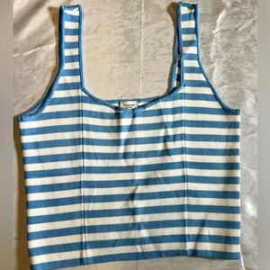 Abercrombie & Fitch Blue and White Striped Top